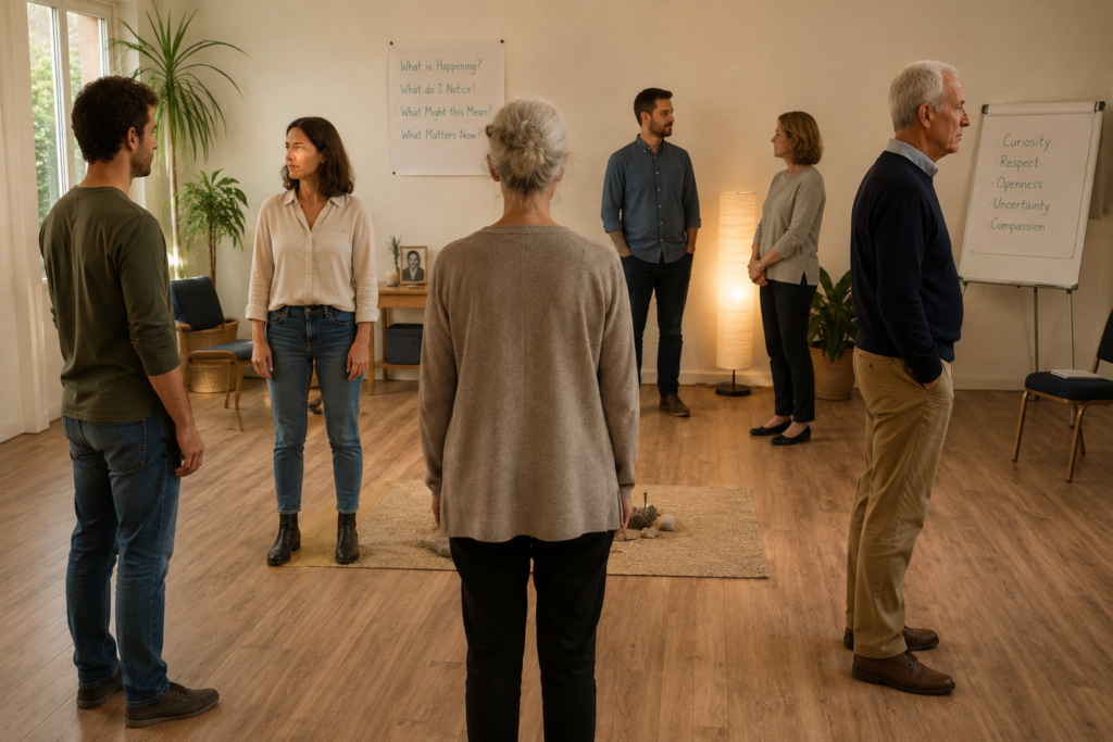 Participants in a Behind Mindful Representations experiential workshop