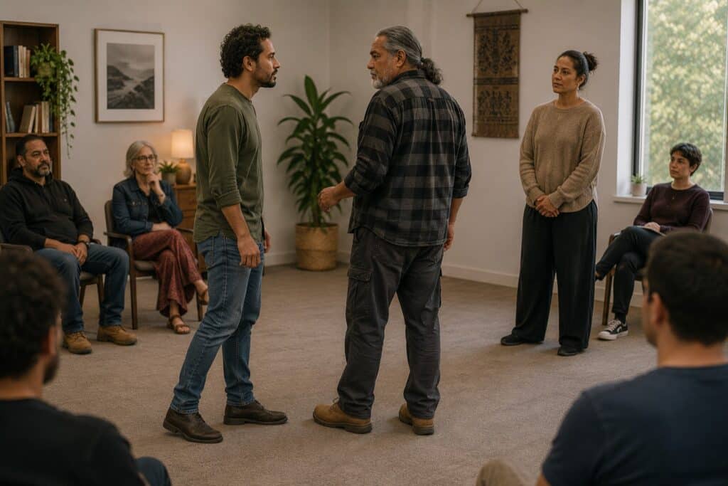Mindful Representations participants observing ambiguous distance, orientation and gaze between representatives